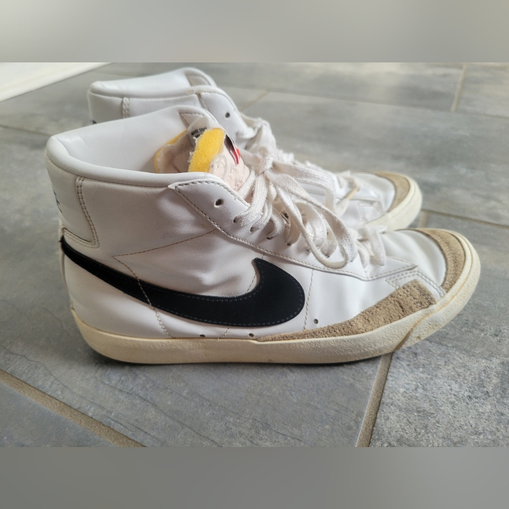 Nike Kids White and Black High-Top Sneakers
